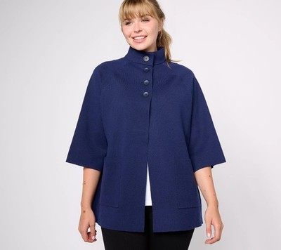 Studio Park High Neck Sweater Topper Navy M New