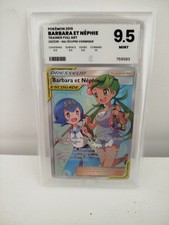 Carte Pokemon Barbara et Nephie Escouade Full Art 231/236 Éclipse Cosmique PG9.5