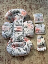 Infant Car Seat Insert 2 in 1 Reversible Compatible w/ Mamaroo Swing Pink Floral