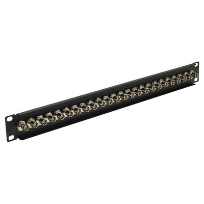 19'' RACK Patchpanel Standard 1U 24 BNC Ports Schwarz Grau fuer Serverschrank