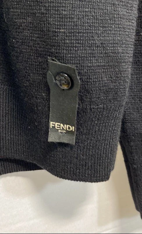 Fendi Men's Black Wool Crewneck Sweater Size 50 - Image 2 of 4