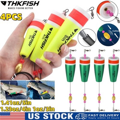 4PCS 3/4/5IN Popping Corks Floats for Saltwater Fishing Bobber Weighted Bobbers