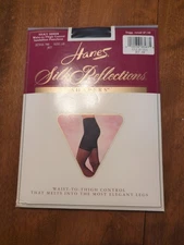 Hanes Silk Reflections Shapers Silky Sheer Barely Black Size AB 780