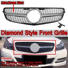 Front Kühlergrill Gitter Für Mercedes C Klasse W204 C180 C200 C300 Chrom Silber