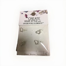 Set Of 4 Create Your Style Heart Clasp with Swarovski Elements -VHTF- See Desc.