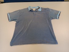 Original Island Sport Polo Shirt Men  s Large Blue Short Sleeve Striped Texture