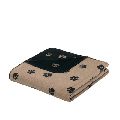 Cawö Wohndecke WE LOVE DOGS 62470 93 schwarz beige Pfoten Hund Dackel