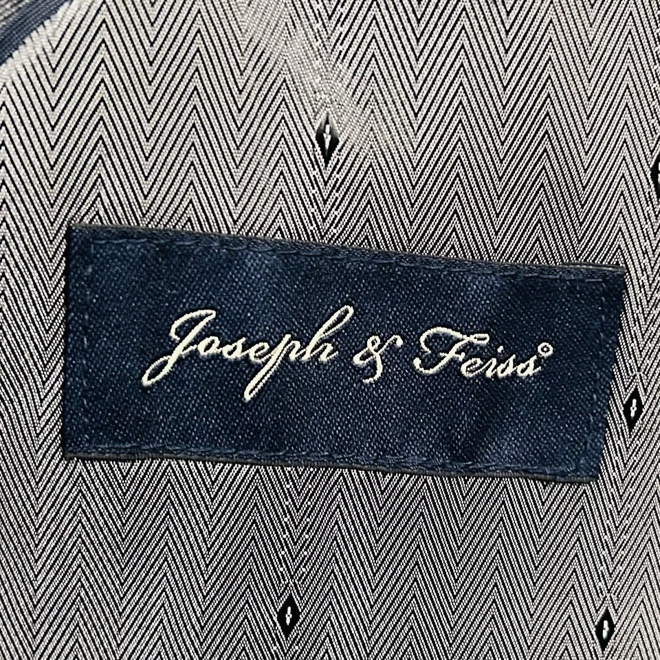 Traje Joseph & Feiss 54R 52x28 Plisado 100% Lana Gris Rayas Dos Botones Ventilados Foto 3 de 4