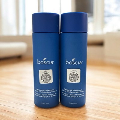 (2) Boscia Papaya and Pomegranate Enzyme Exfoliating Body Cleanser 8.4oz NEW Set