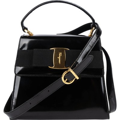 Salvatore Ferragamo  Patent Calf  Vara Bow Top Handle Handbag Tasche