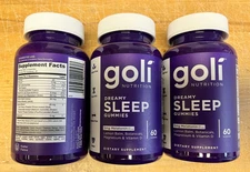 3 Pack GOLI DREAMY SLEEP Melatonin Lemon Balm Magnesium Vitamin D  180 Gummies