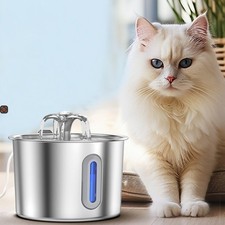 2.2L Cat Water Fountain for Drinking 304 Stainless Steel Cat Fountain Faucet