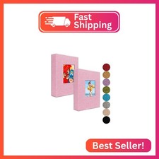 GPIRAL Small Photo Album 4x6   Clear Pages, Linen Cover with Front Window, Pack