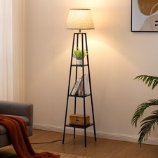 3 Tier Shelf Floor Lamps for Living Room, Modern Standing Lamp, Mier 65" Tray
