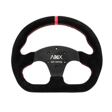 RASTP D-Shaped Racing Steering Wheel, 12.8"/325mm Suede Leather Race Style Sim