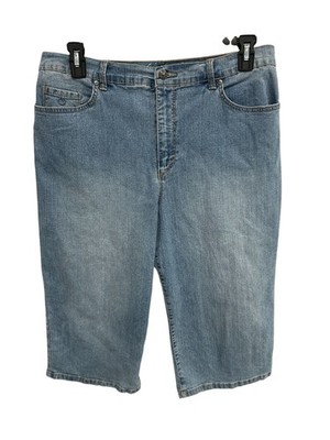 Gloria Vanderbilt 16 Light Wash Mid-Length Denim Shorts Boho Aesthetic Soft Girl