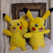 2 RARE Talking Pikachus Plush 14"   Works Pok mon Toy No Longer Sold