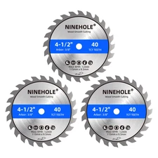 3pack 4 1/2 Inch Circular Saw Blade 40T with 3/8-Inch Arbor, TCT Carbide Tipped