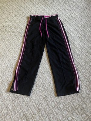 VTG EVERLAST WOMEN'S FITNESS PANTS M BLACK ELASTIC WAIST DRAWSTRING 29 INSEAM 