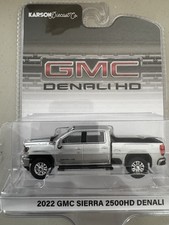1:64 Greenlight 2022 GMC Sierra 2500 HD Denali Quick Silver Metallic Karson Excl