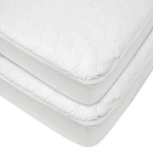 American Baby Company 2 Pack Waterproof Fitted Crib Mattress of 2, White 