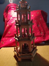 Für Bastler - Tischpyramide Christi Geburt Natur Erzgebirge Pyramide 3 Stöckig 
