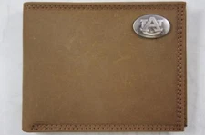 ZEP PRO Auburn Tigers WAR EAGLE Crazy Horse Leather Bifold Wallet Tin Gift Box
