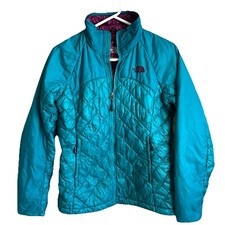 The North Face Thermoball Eco Jacket Green/Blue w/ Purple Women SMALL Puffer EUC