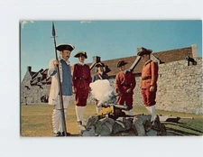 Postcard Gun Crew in French Uniforms Fort Ticonderoga Ticonderoga NY USA