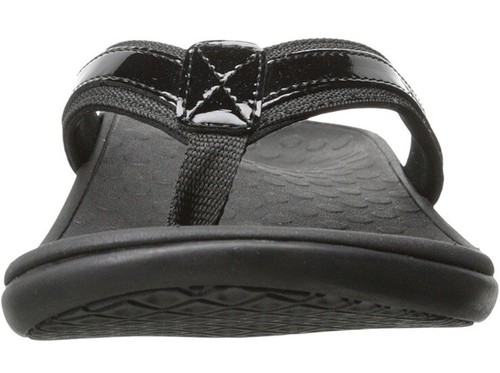 Vionic Sandal Tide Black Patent Sandal Flip Flip Womens 12 Arch Support New - Picture 6 of 7