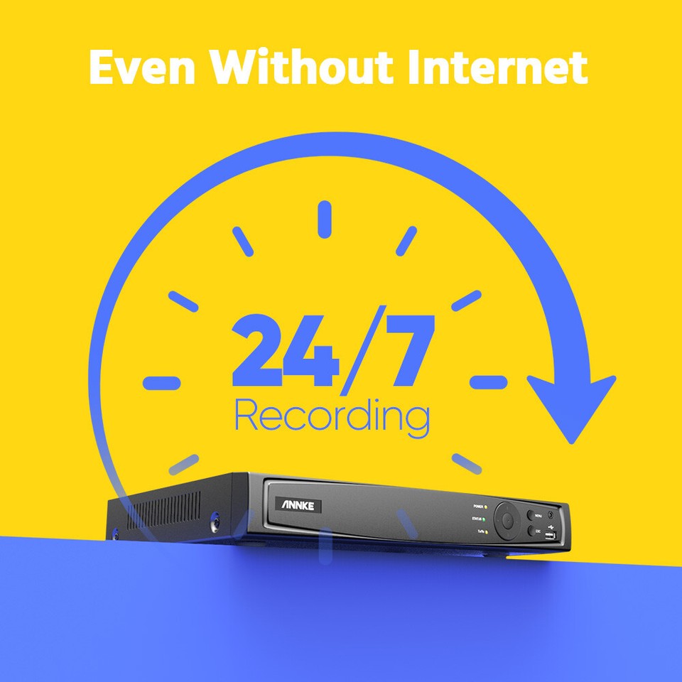 ANNKE 12MP Überwachungskamera Set - 8x PoE Kameras Mit Farbnachtsicht & 16CH NVR