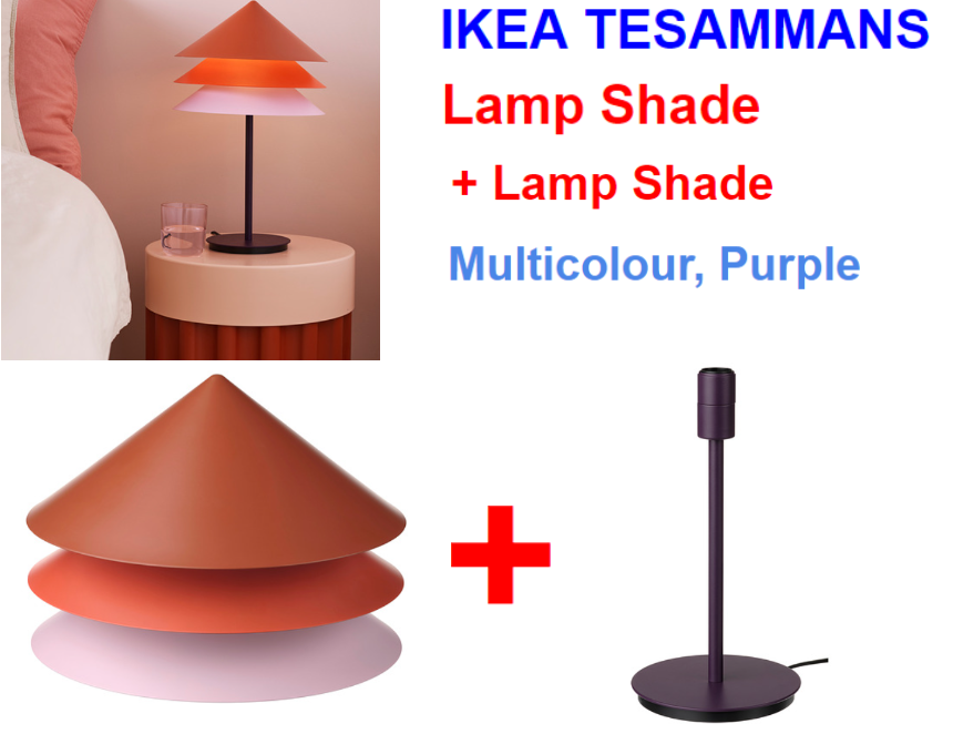 IKEA TESAMMANS Lamp Shade + Table Lamp Base Multicolour