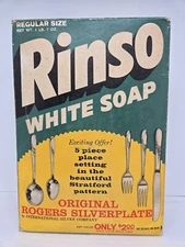 Rinso White Soap Rogers Plate Offer 1lb 7oz  Unopened Box Vintage Last Run!