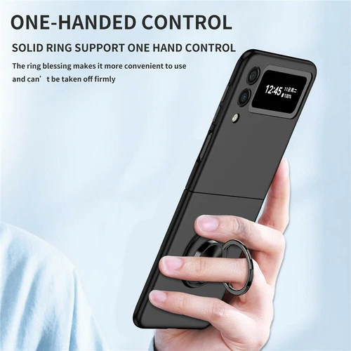 For-Samsung Galaxy Z Flip 4 3 5G Slim Matte Hard Case with Ring+Screen Protector - Picture 57 of 94