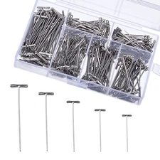 Outus 450 Pieces Steel T-Pins 1 Inch, 1-1/4 Inch, 1-1/2 Inch, 1-3/4 Inch, 2 I...