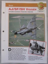 Aircraft of the World Card 134 , Group 5 - Saab AJ/SF/SH Viggen