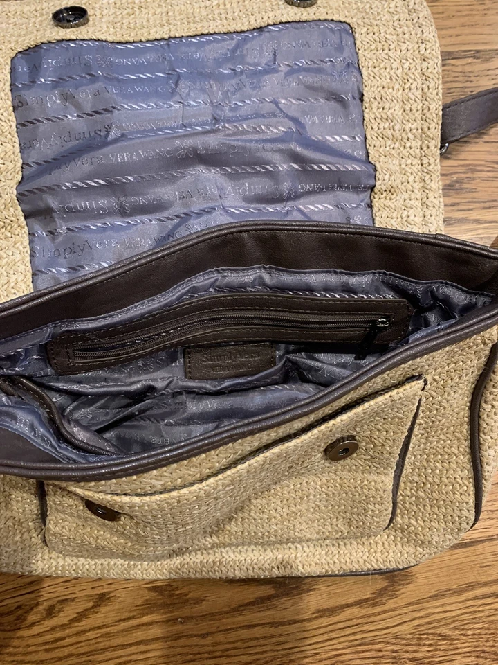 Boho Vera Wang Yute Sisal Tejido Cartera Paja Mensajero Foto 4 de 4