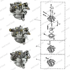 Carburetor Assy Set for Yamaha 80A 90A 1985-91 Outboard 6H1-14301/14302/14303-15