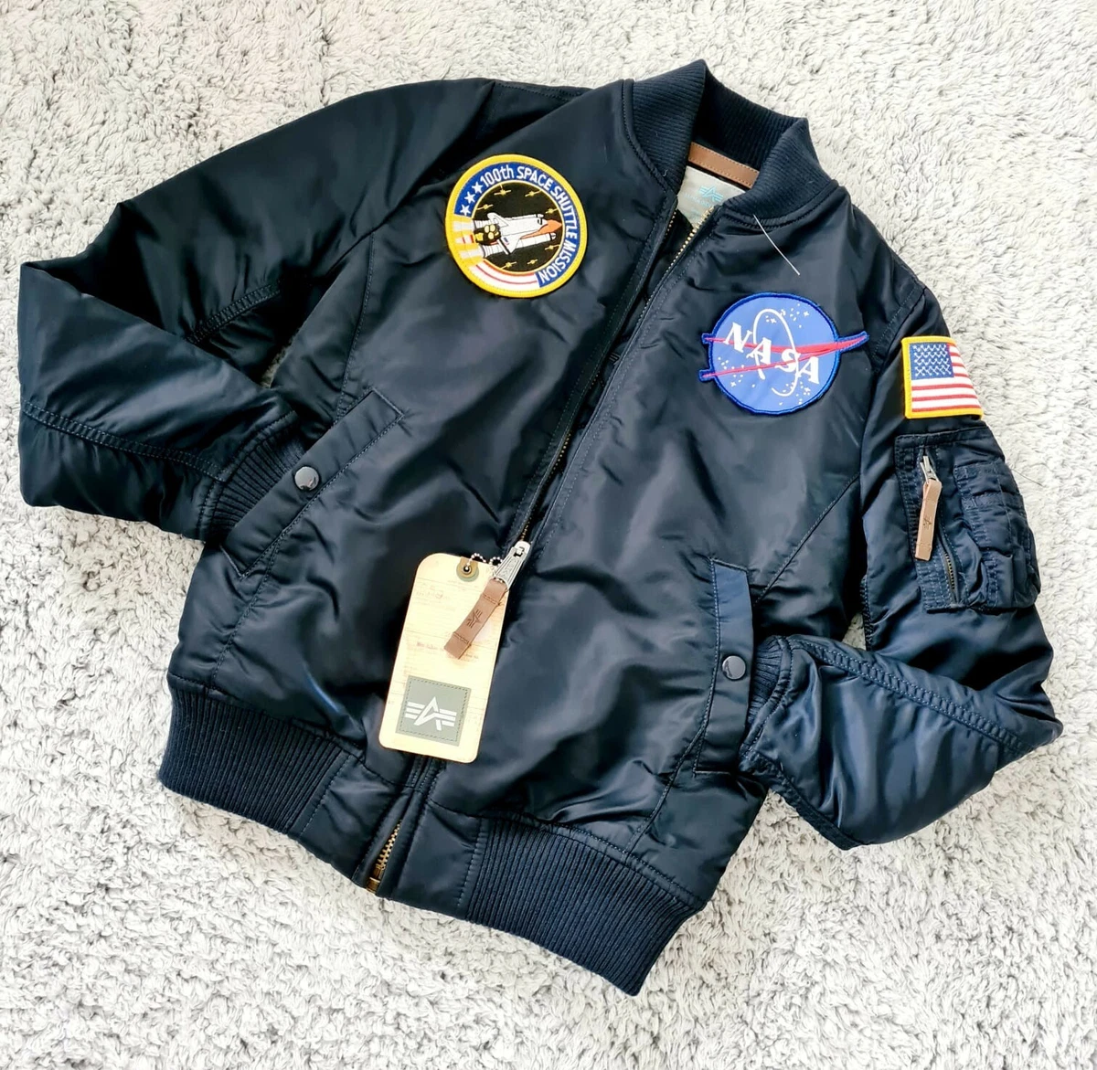 Integración No pretencioso Alegre Chaqueta Bombardero Alpha Industries NASA MA1 Talla XS | eBay