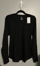 Women's Sonoma Goods For Life  Ribbed Long Sleeve Tee Size XXL Black