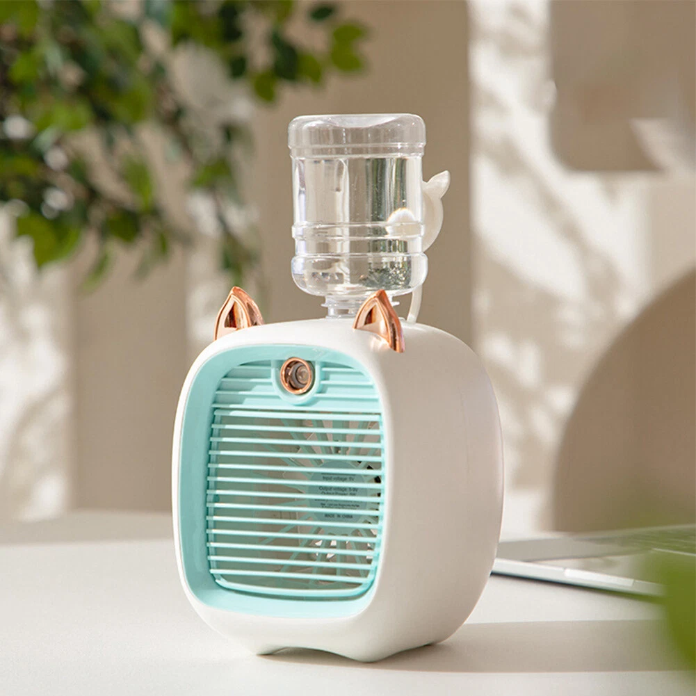 1200mAh Desk Misting Fan 3 Speed Desktop Air Cooler USB Rechargeable Indoor  Use | eBay