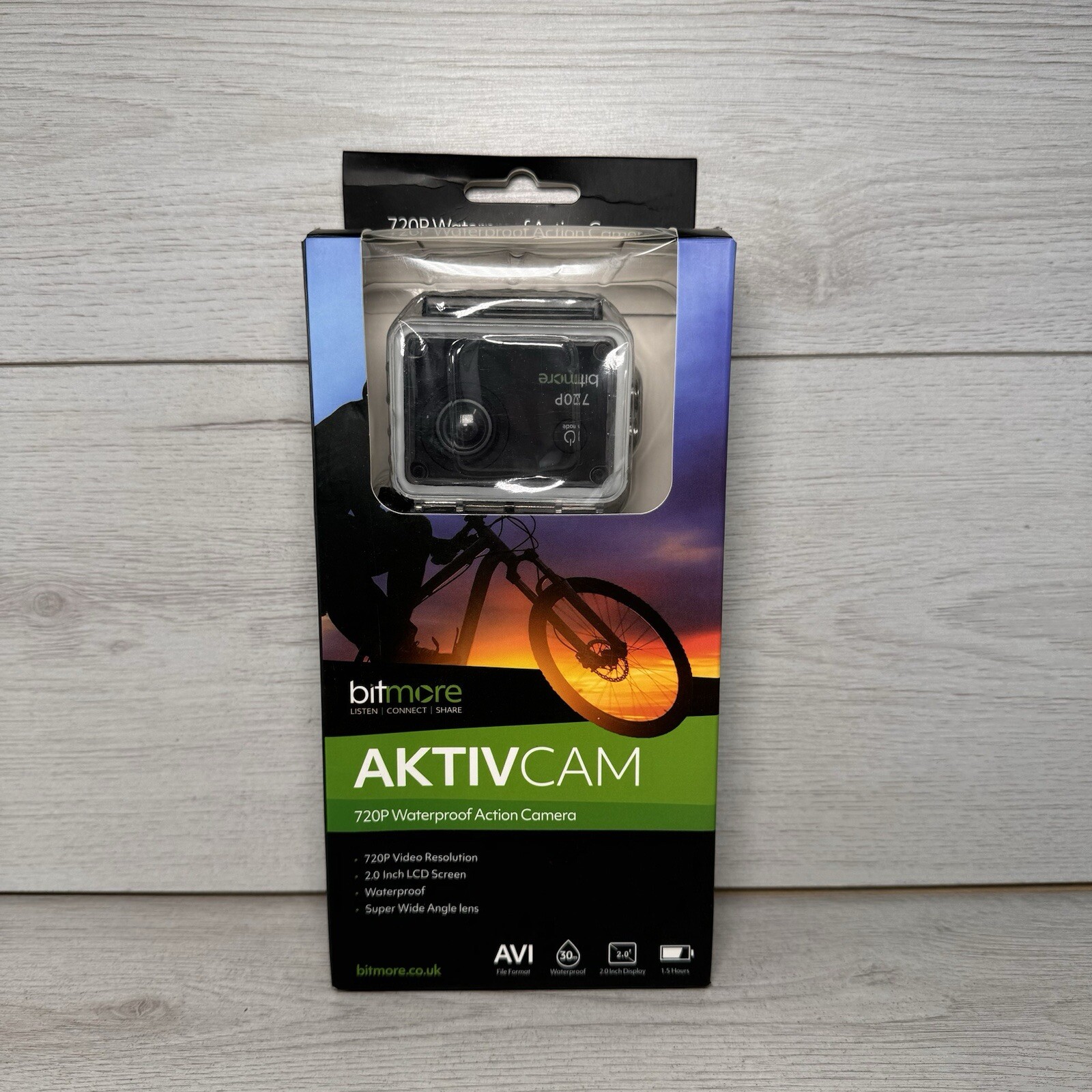 Bitmore Action Camera AKTIVCAM 720P Waterproof Case Helmet Bike Mounts