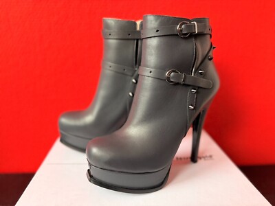 FERSENGOLD Berlin 2705.41 Paris Leder Plateau Stiefelette Grau 41 NEU