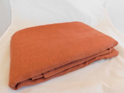 New 100 Washed Linen King Size Duvet Cover Terracotta Orange Ebay