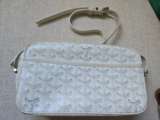GOYARD Cap Vert PM cross body bag in white coated canvas
