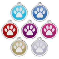 Dog Cat Pet - Red Dingo - Dog ID Tag Charm - Lifetime Guarantee - Glitter Paw