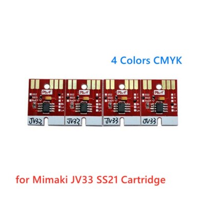 Chip Permanent for Mimaki JV33 SS21 Cartridge 4 Colors CMYK