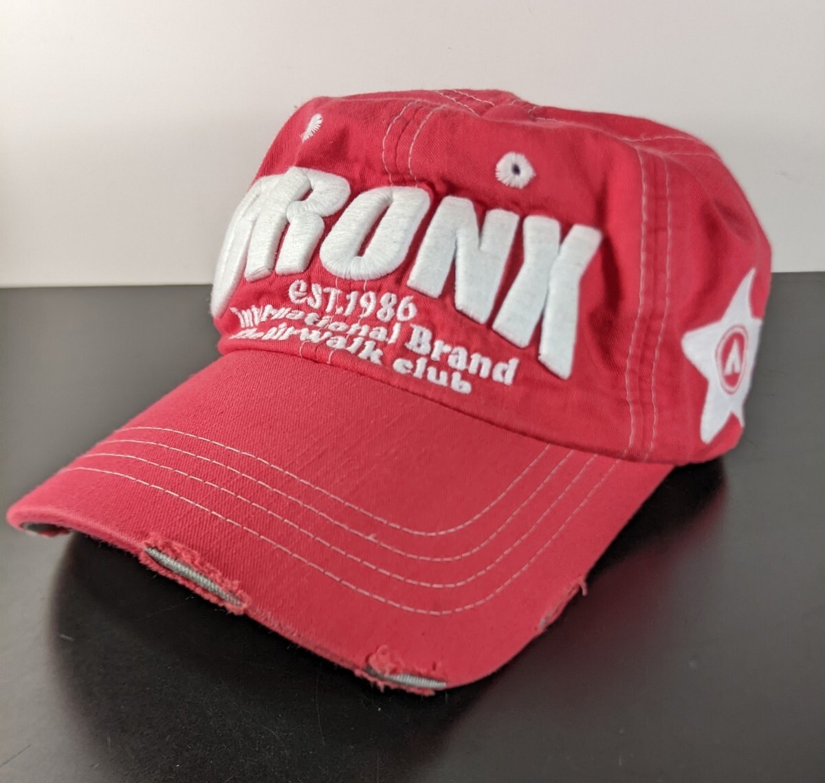 The Airwalk Club Bronx New York Distressed Red Relaxed Cotton