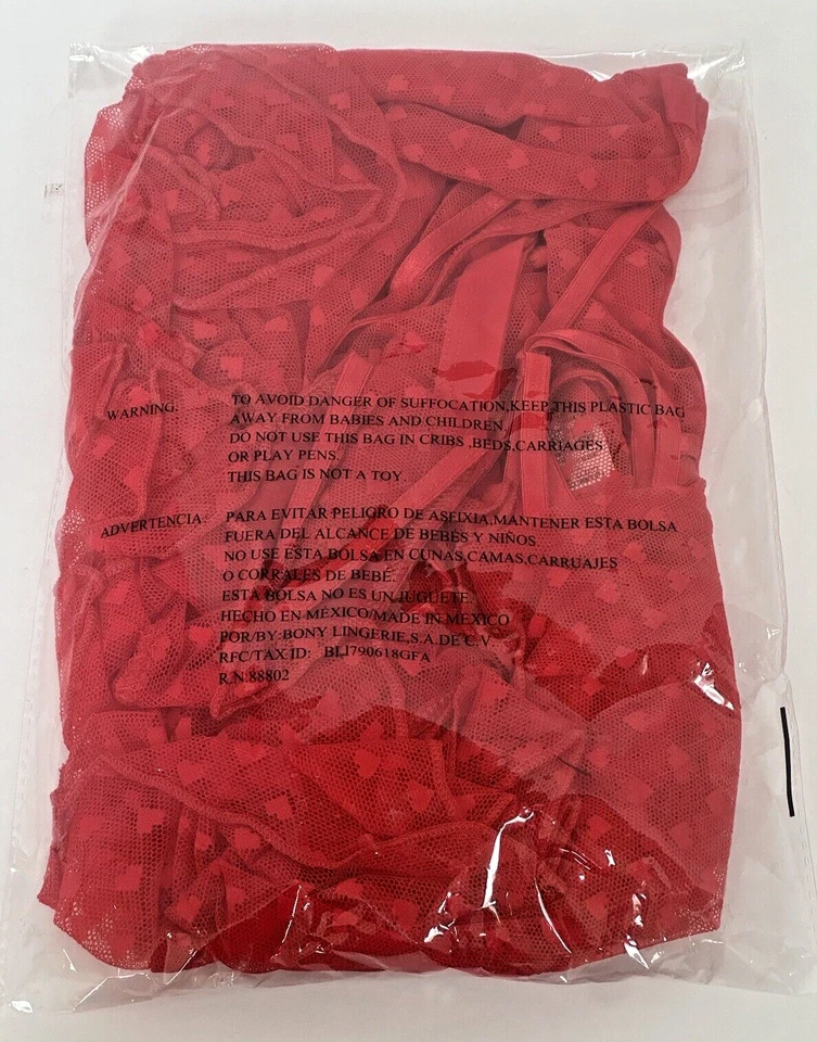 Sensual Halter Corbata Corazón Cami y Tanga Rojo - M/L - Nuevo con Etiqueta Foto 4 de 4