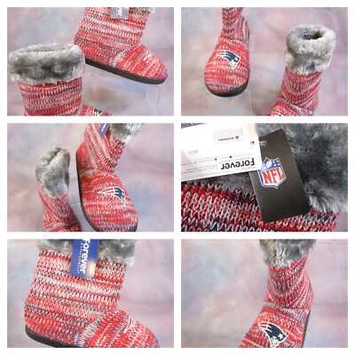 New England Patriot Slipper Boots Womens Forever Collectibles (LARGE: 9-10) 
